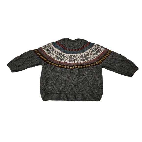 Zara Baby Fair Isle Sweater, Gray 18-24 mos - Picture 2 of 6